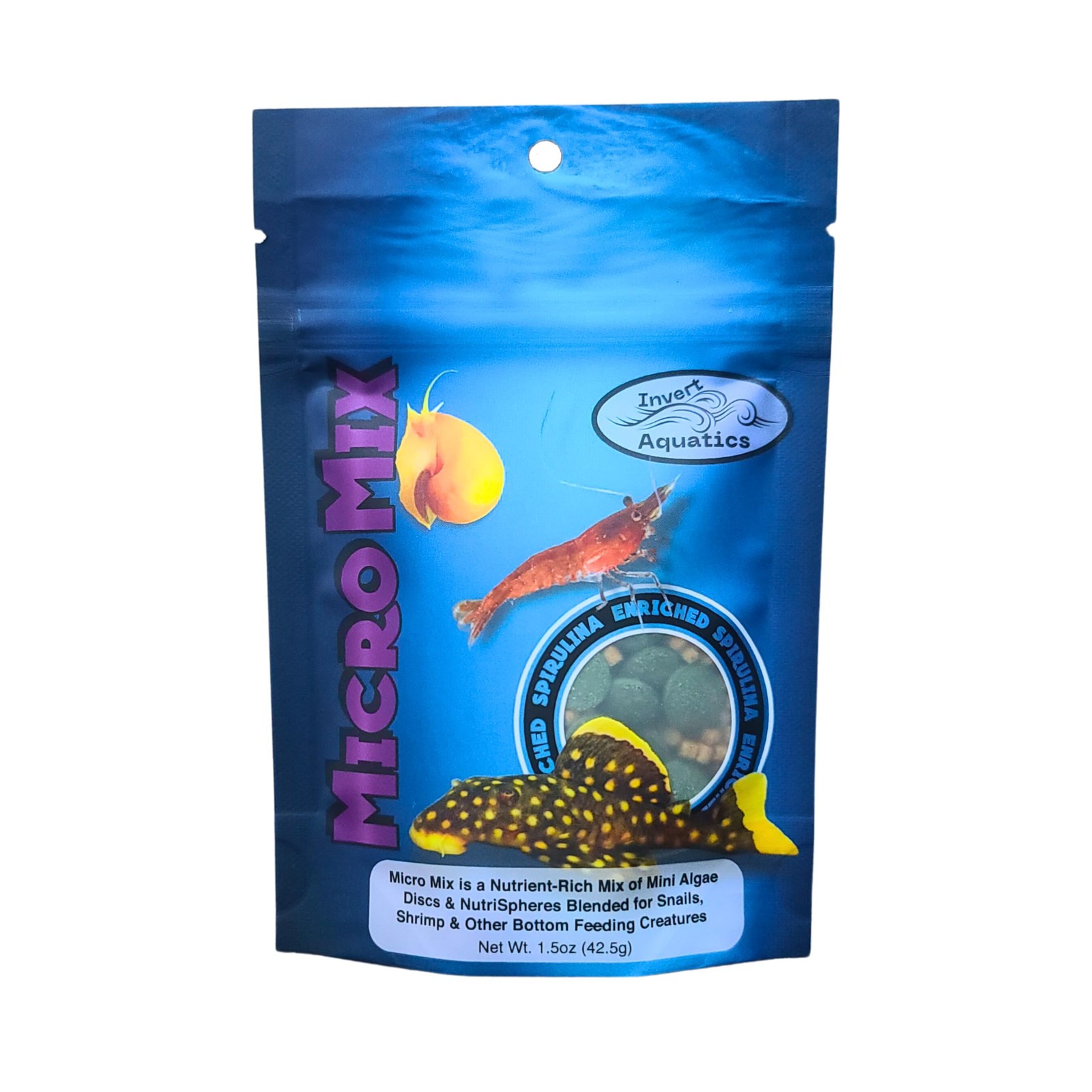 Invert Aquatics Micro Mix – Sinking Blended Diet for Snails, Shrimp & Bottom