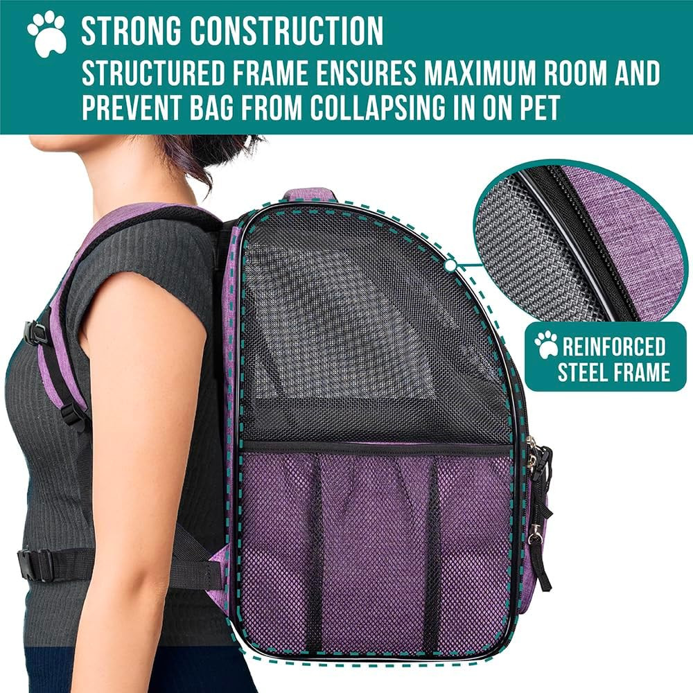 Dog Backpack Carrier for Small Medium Dogs Large Cats up to 18 Lbs, 2 Side Entry