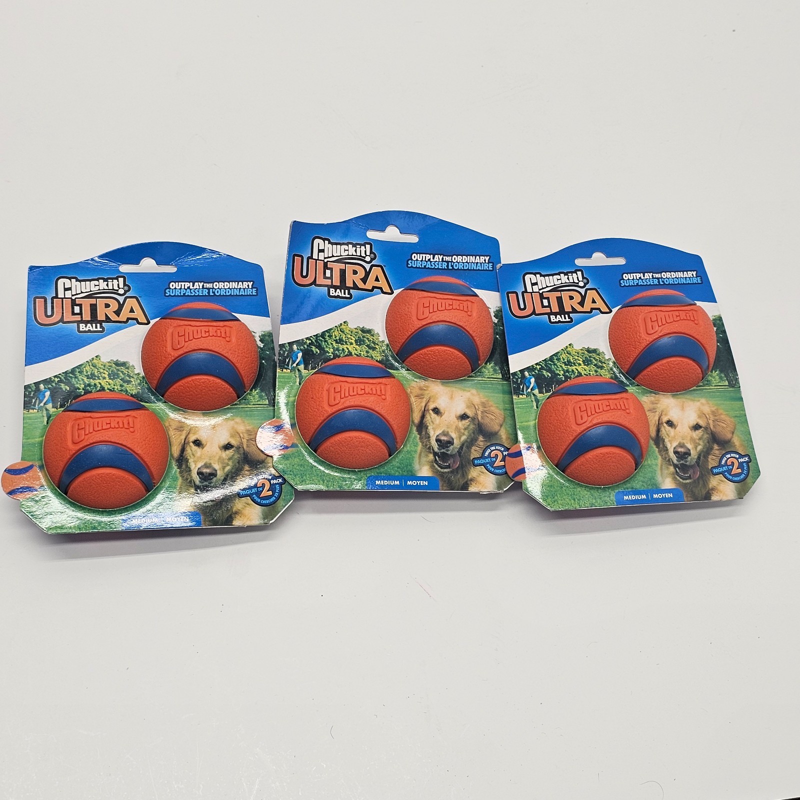 Chuckit! Ultra Ball – Durable High Bounce Dog Toy, Medium Size | 3 pack
