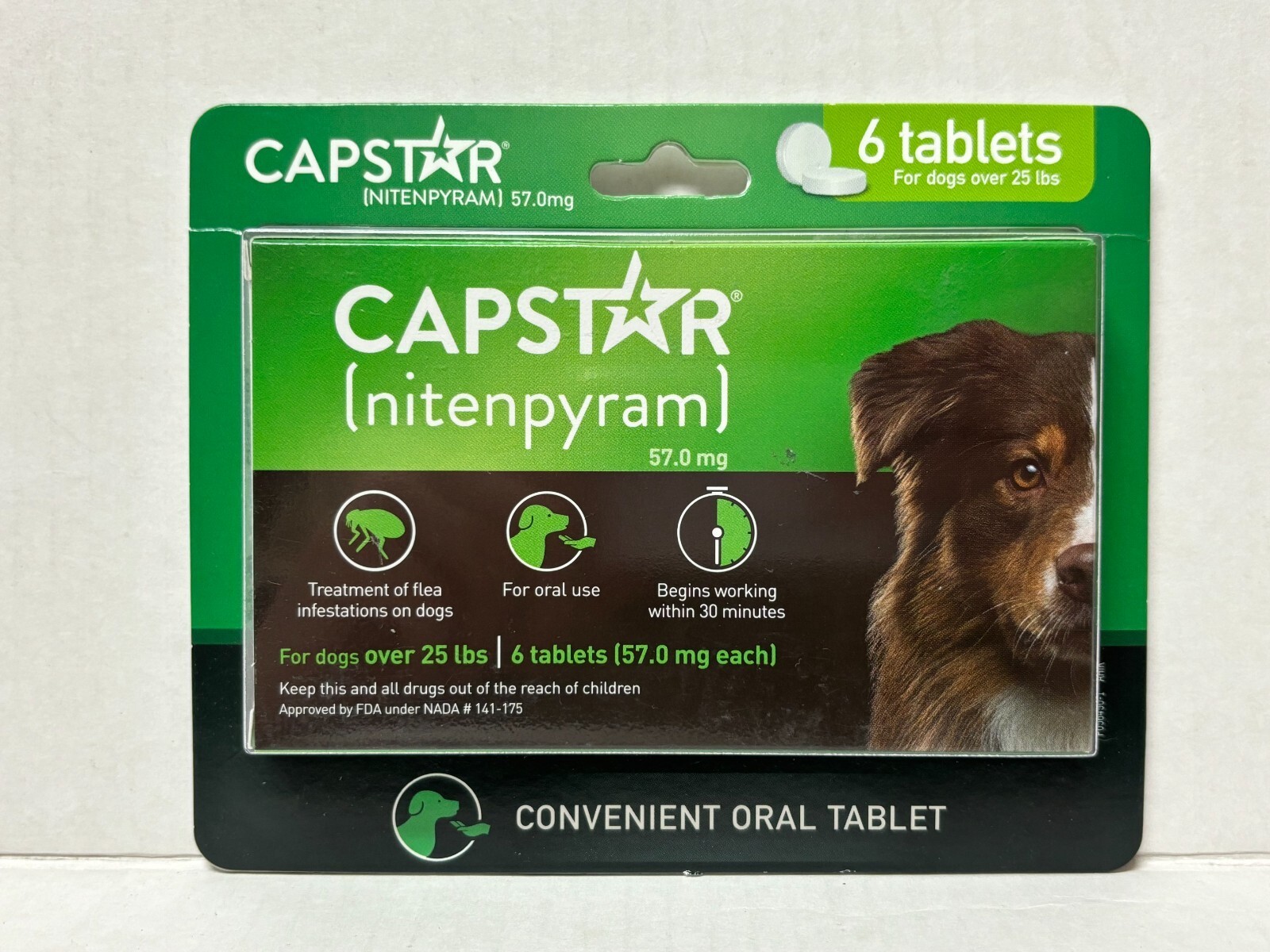 CAPSTAR Fast-Acting Oral Treatment, Large Dogs over 25 lbs 6 Tabs Exp 11/2026+