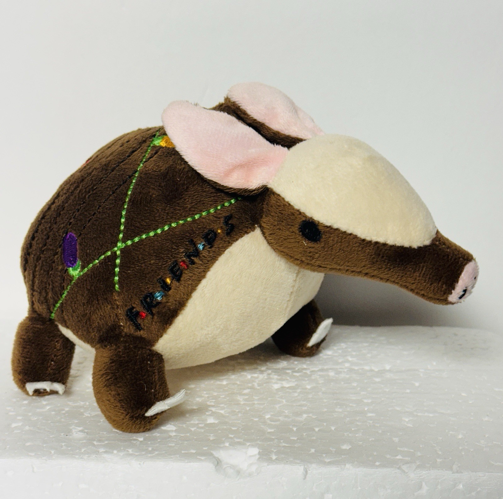 Friends TV Show Holiday Armadillo Dog Toy Squeaker Christmas EUC 7”