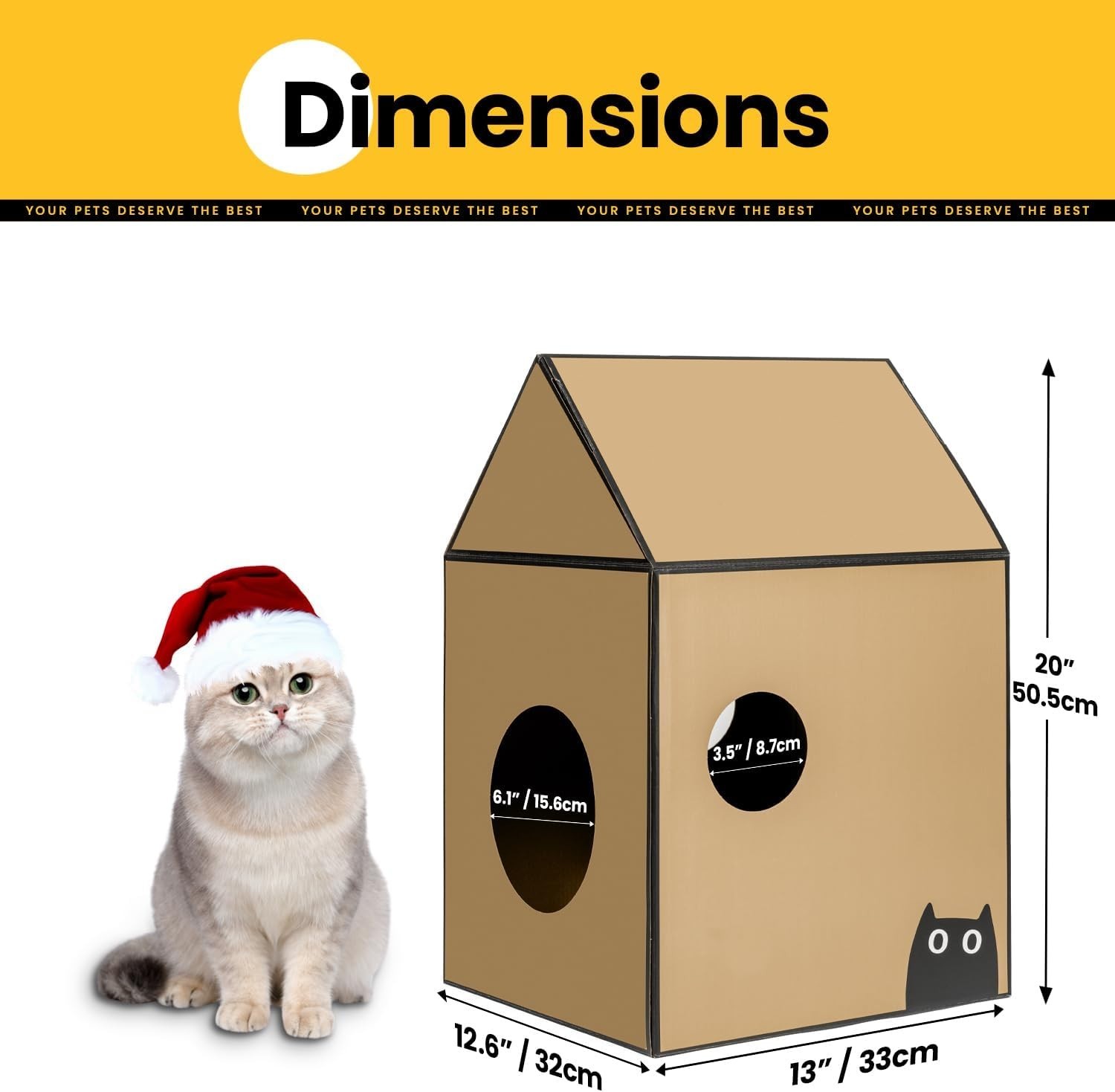 Luxury Cat House with Scratch Pad & Catnip – Eco-Friendly & Stylish Hideaway