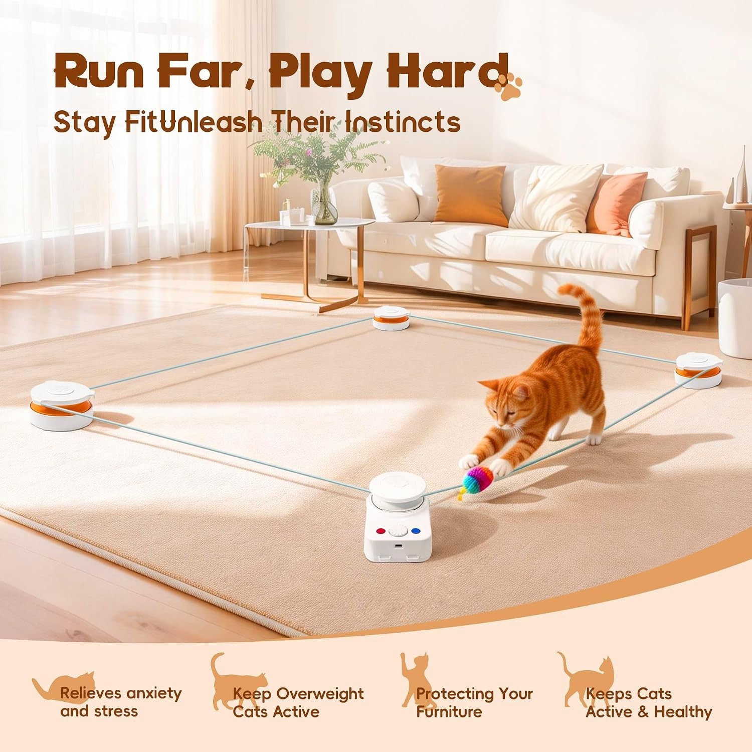 METIYA Interactive Cat Toy H08 Square