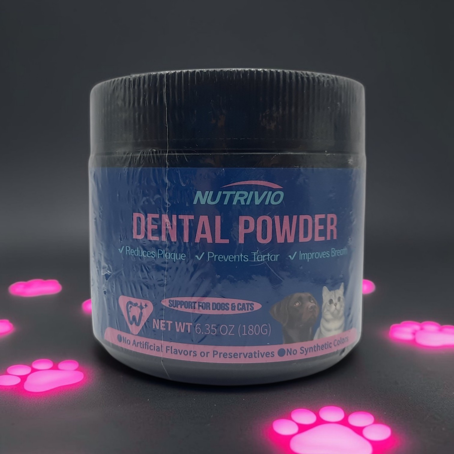 Nutrivio Dog and Cat Dental Powder Reduces Plaque Exp 06/2027