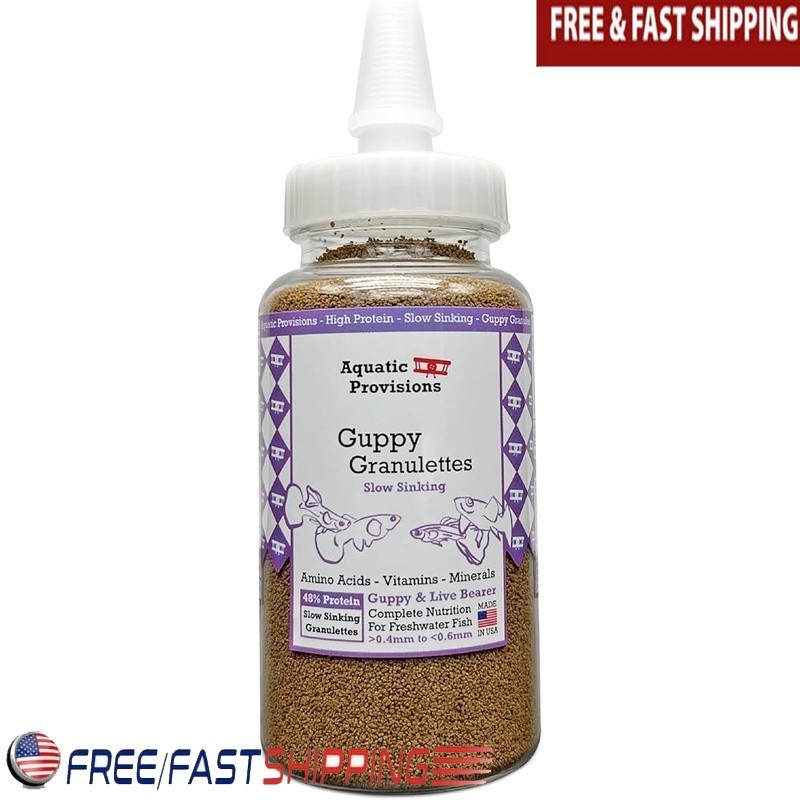High Protein Slow Sinking Granules Fish Food Guppies 90g Immune Support