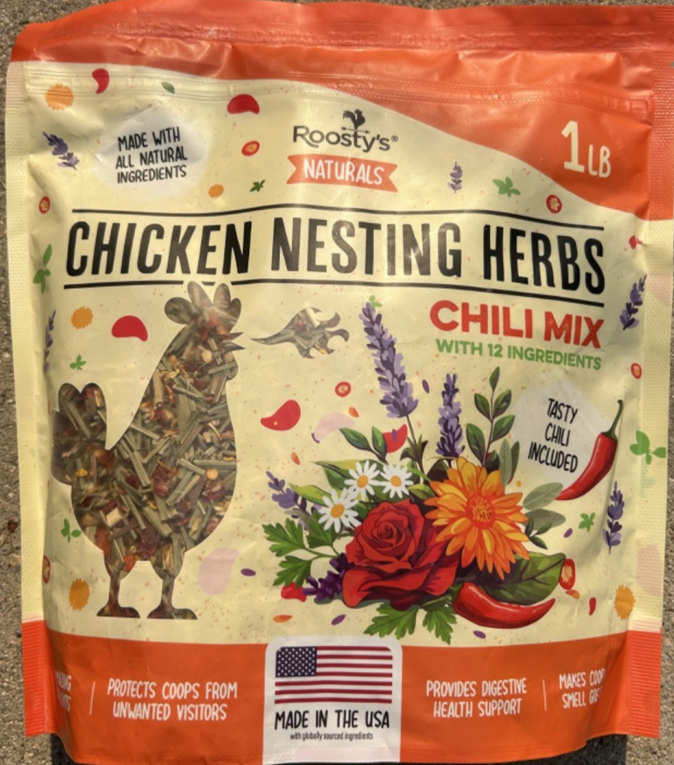 Roosty’s Naturals Chicken Nesting Herbs Chili Mix 1 lb