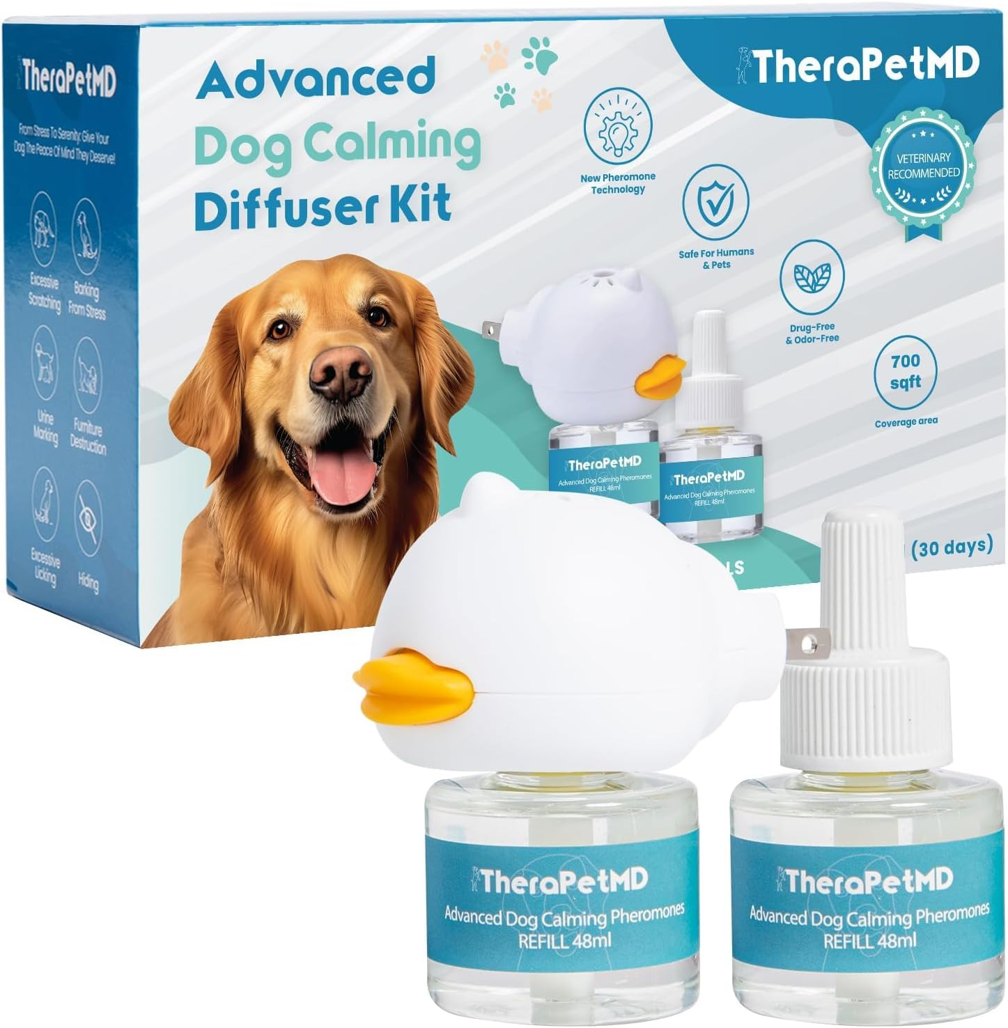 Therapetmd 60-Day Dog Calming Diffuser – for Stress, Destructive Behavior, Pee A