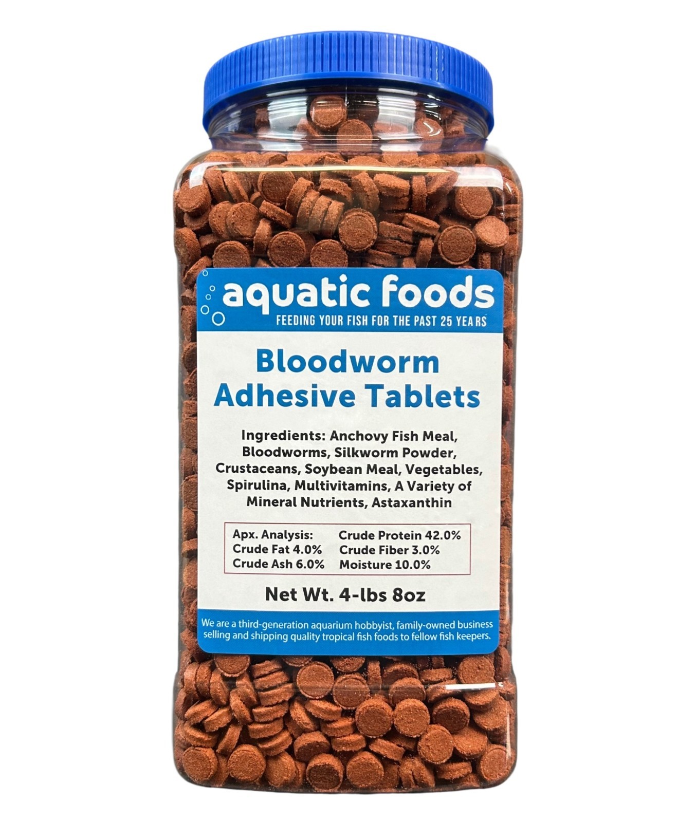 Bloodworm Glass Adhesive Tablets for Oscars, Catfish, Cichlids. WL-JAR