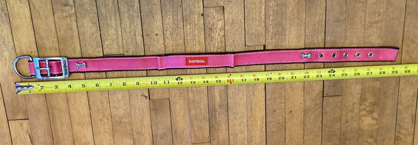 Pink Bamboo Quick Control Adjustable Dog Collar Built-in Handle X-LARGE