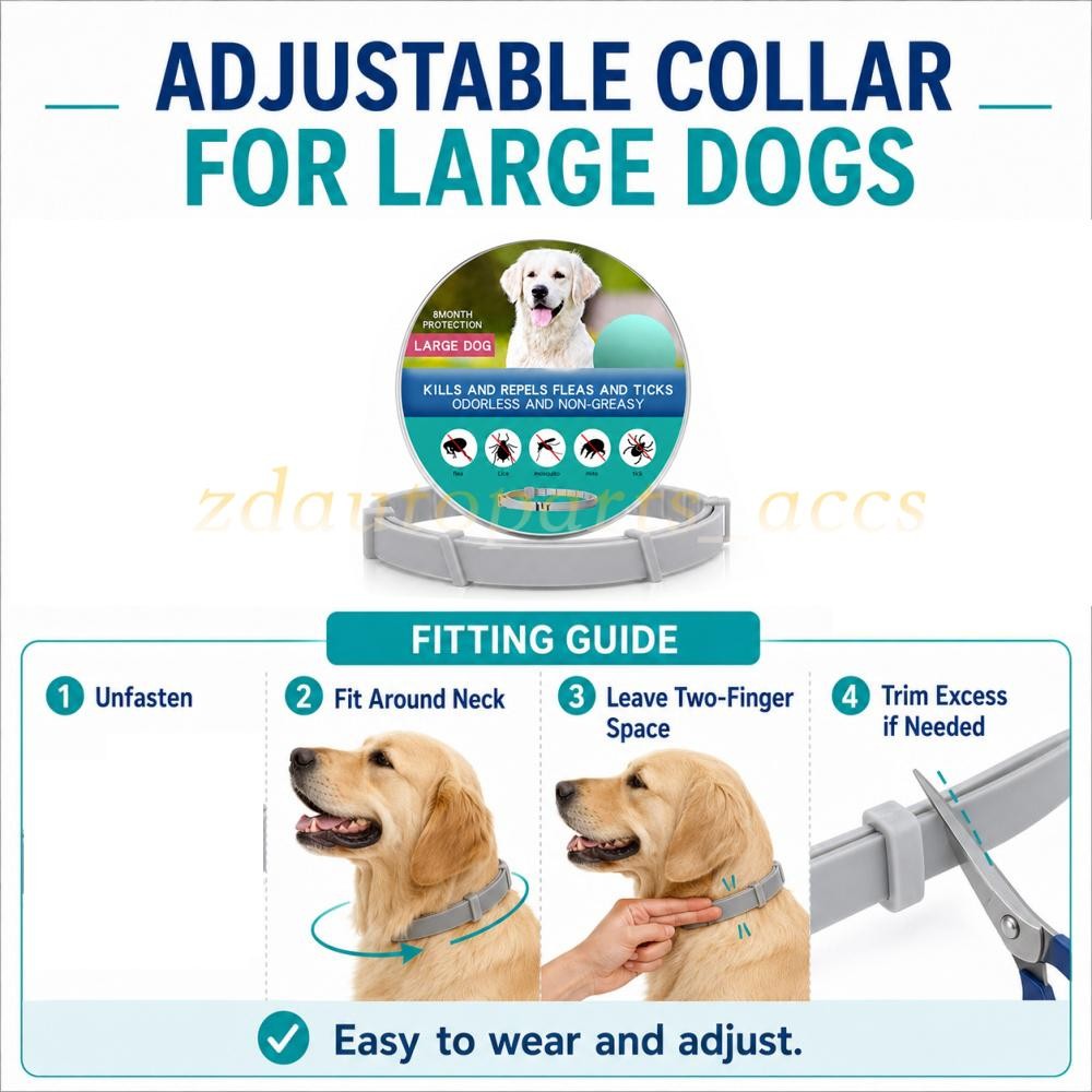 Dog collar Flea and Tick 8 Months Protections Adjustable Pet Collar for Dogs New