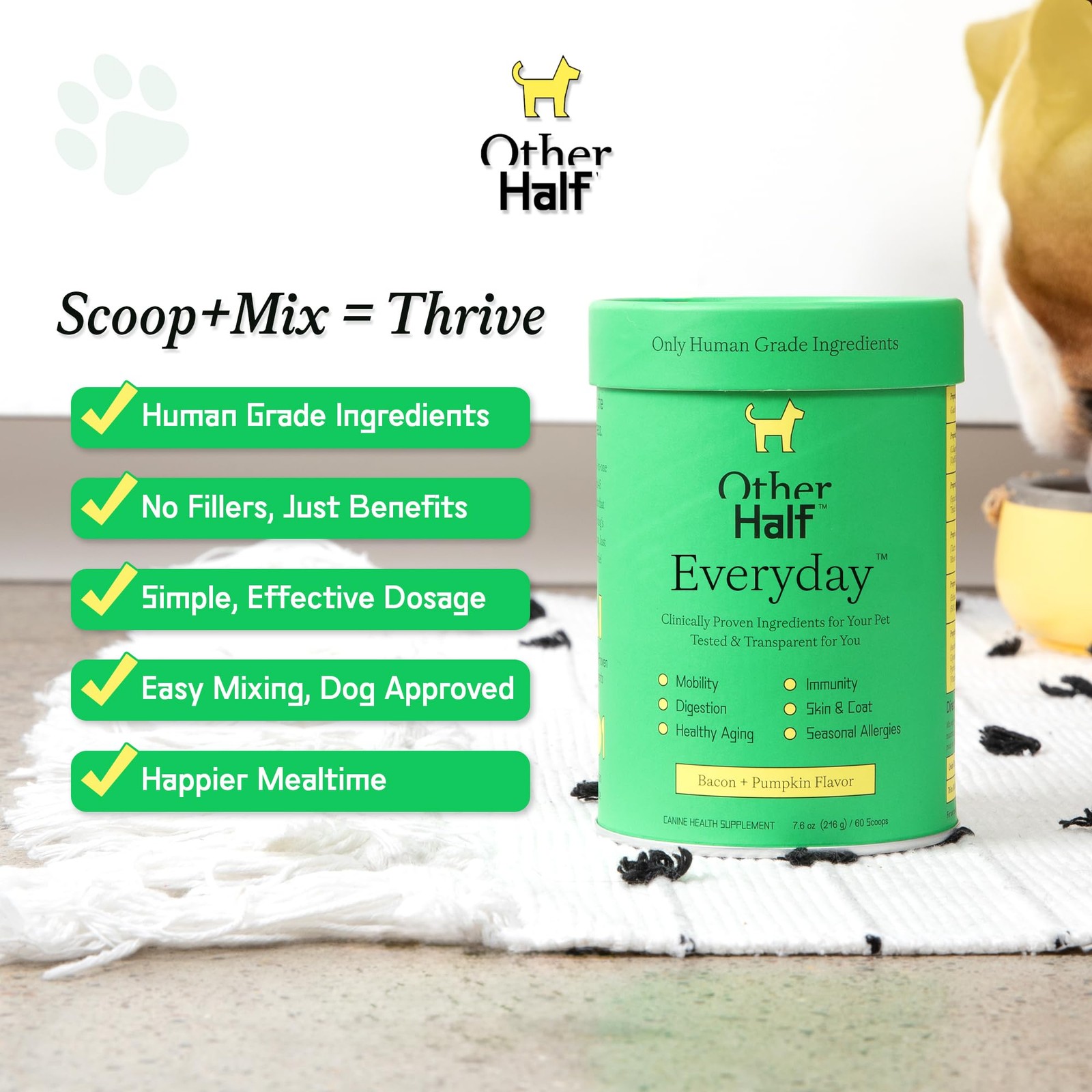 Other Half Everyday – Dog Multivitamin Supplement – Daily Joint, Gut, Allergy…