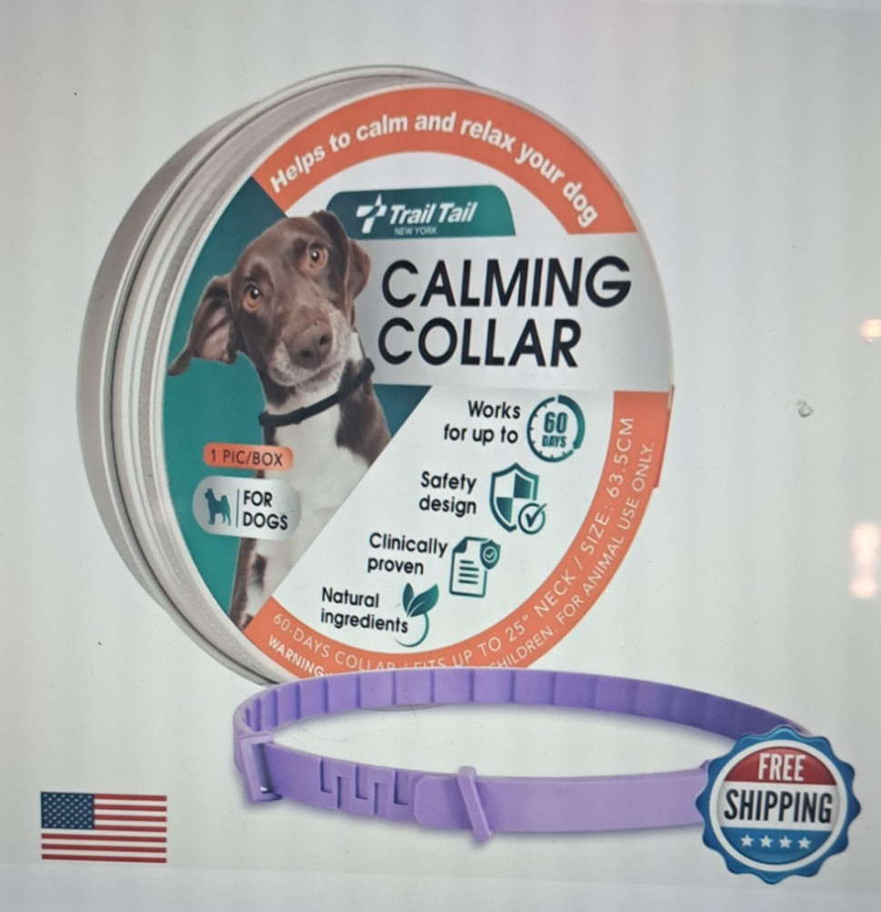 Trail Tail Calming Collar for Dogs – Fast Acting, Lasts 60 Days, Choking-Free
