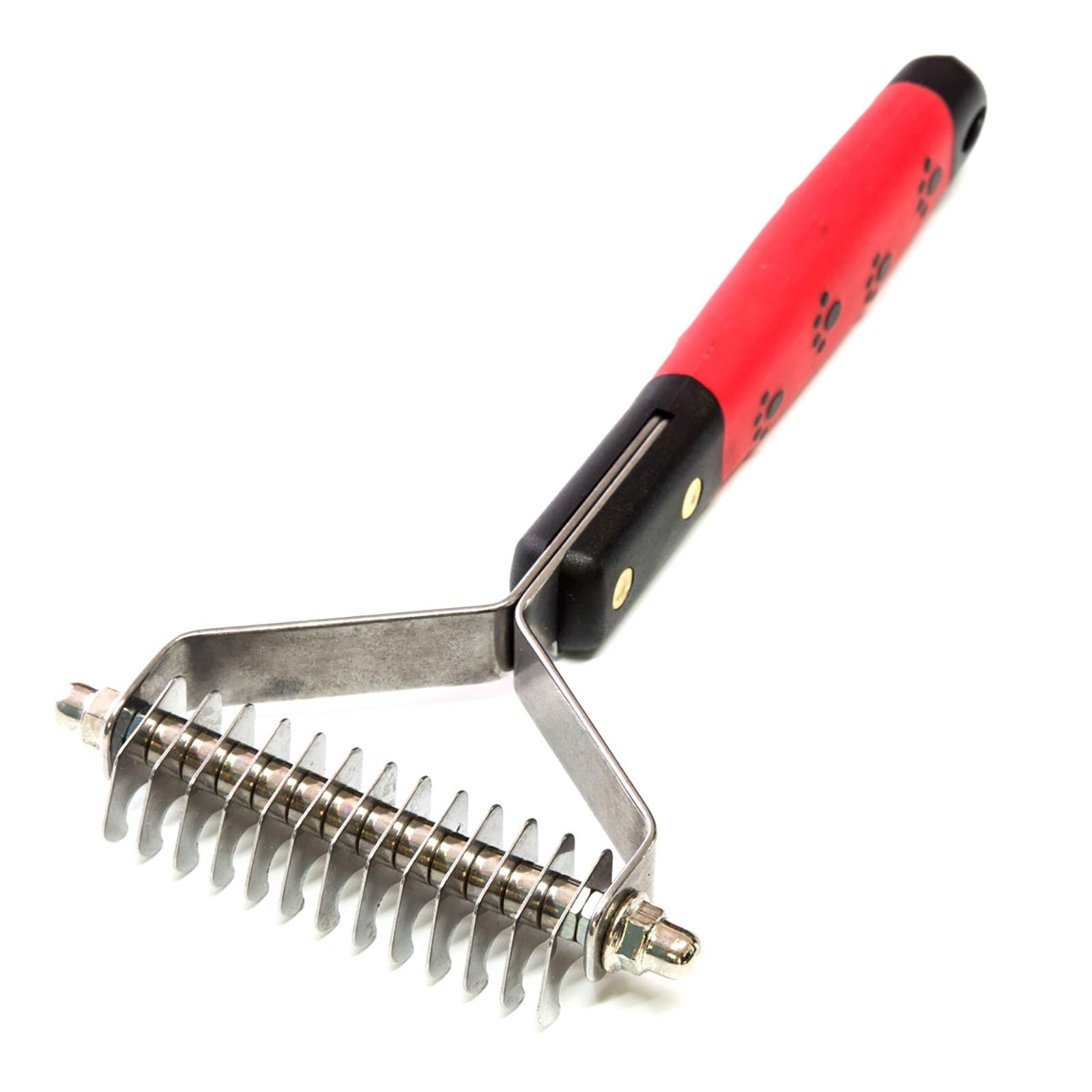 Paw Brothers 13-Blade Coarse Double Wide Dematting Undercoat Rake for Dogs an…