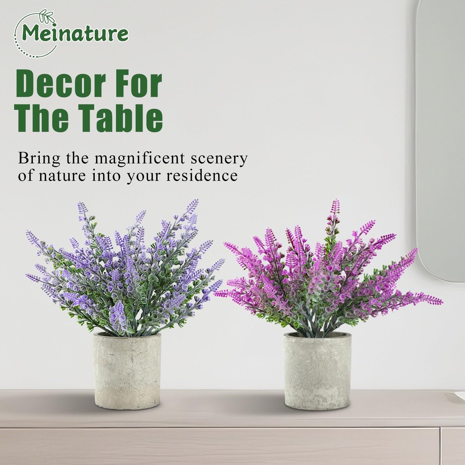Plant Stand Indoor，3-Pack Lifelike Artificial Lavender ，Artificial