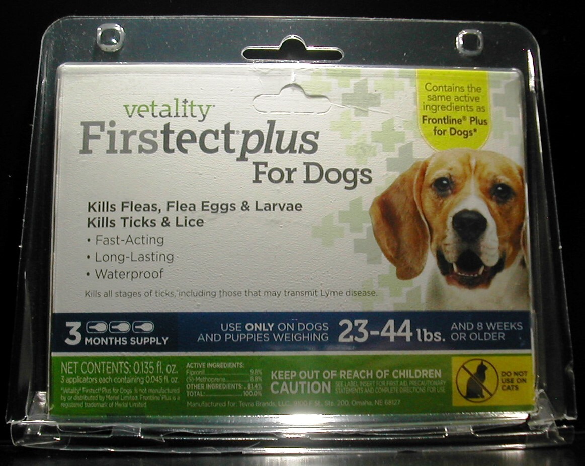 Vetality Firstect Plus For Dogs 3 Month Supply Kills Flea Tick Lice 23-44 Lbs