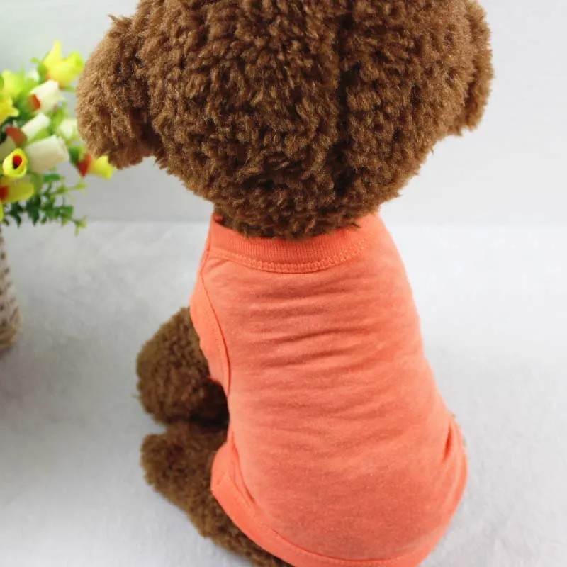 Cotton Dog T-Shirt Blank Pet Clothes Soft Puppy Vest for Small Medium Large Dogs