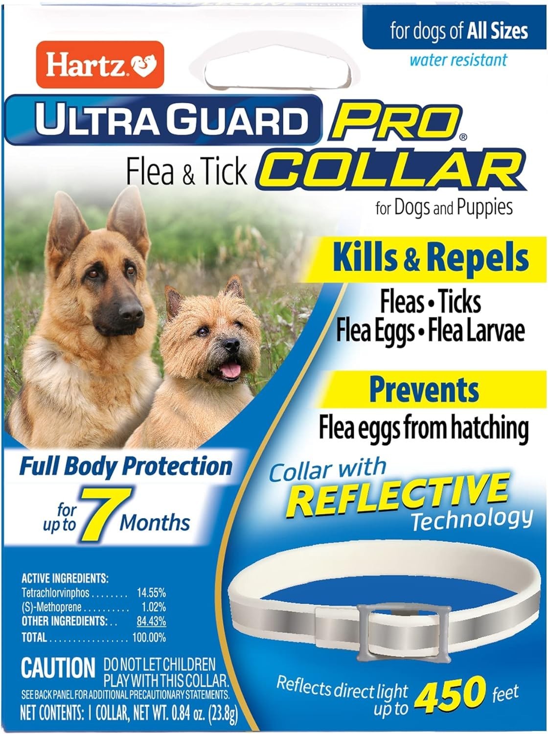 Hartz UltraGuard Pro Reflective Flea & Tick Collar Dogs & Puppies 7 Month 1 Ct