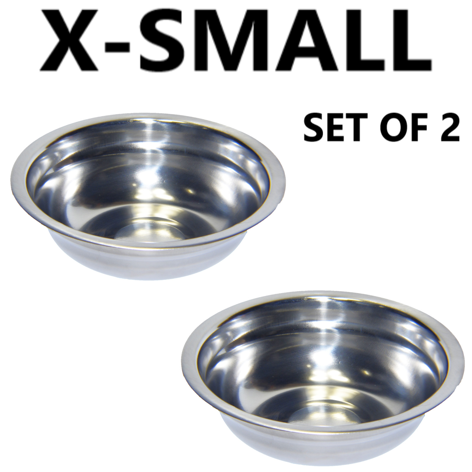 Set of 2 Dog Cat Pet Bowl Dish Metal STAINLESS STEEL New L XL XXL M S XS XXS New