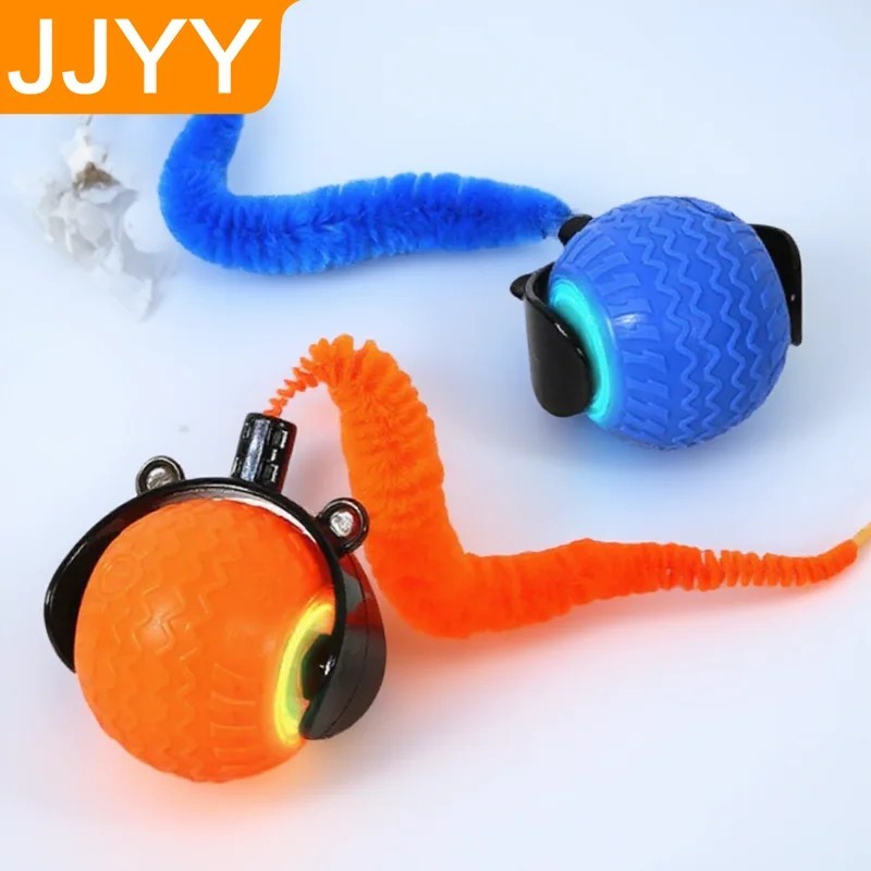 Interactive Cat Toy Ball USB Rechargeable w/ Tail Smart Motion Pet Toys Indoor