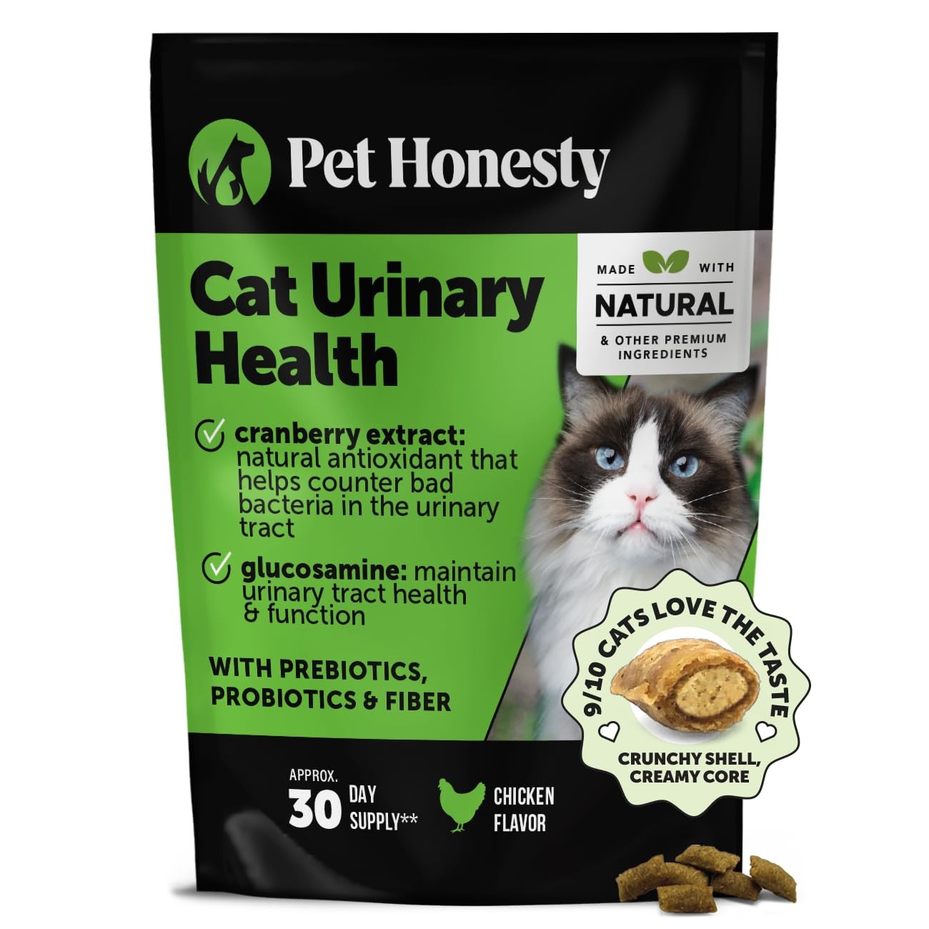 Cat Urinary Tract Health Crunchy & Creamy Chews – 30-Day Supply, Cranberry