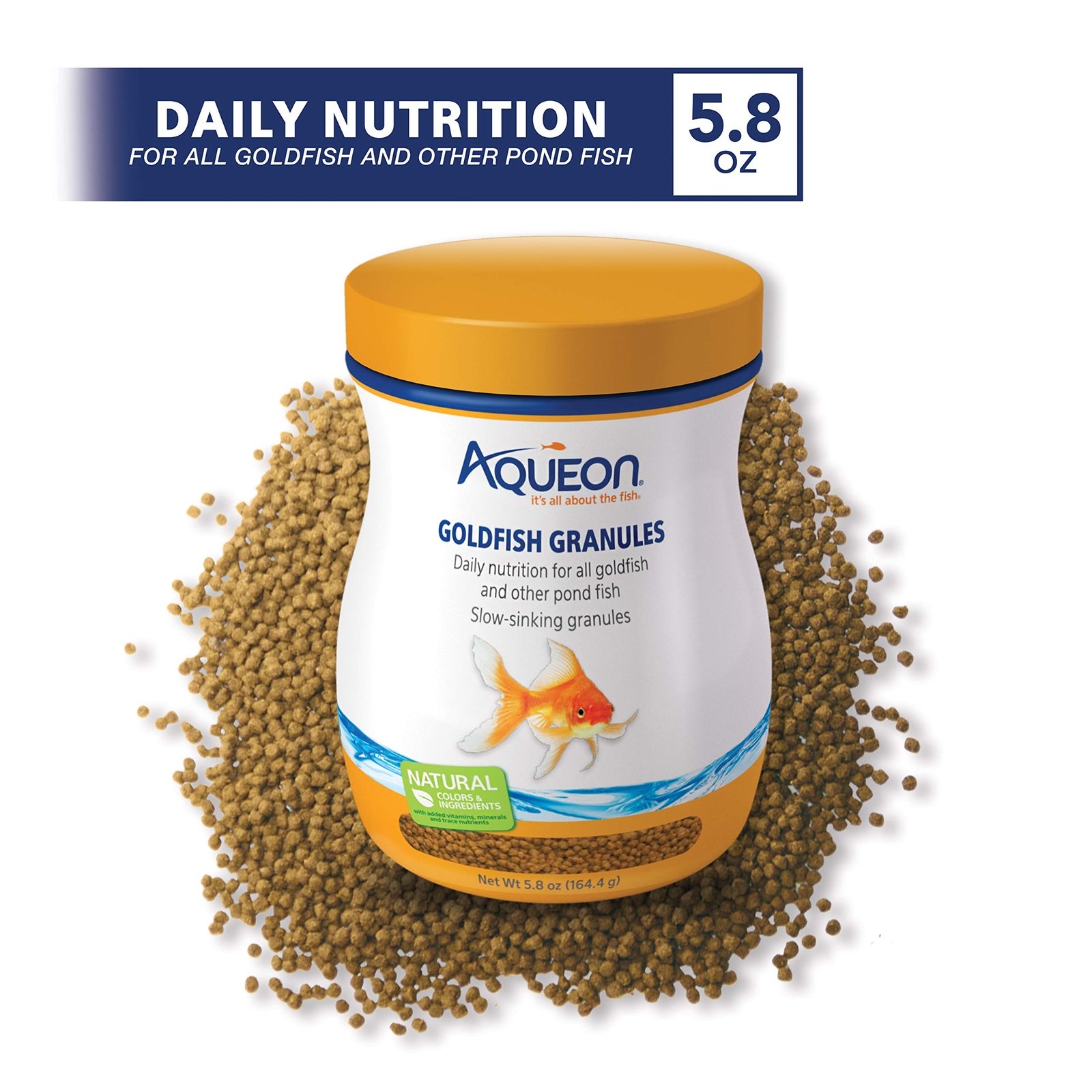 Aqueon Goldfish Fish Food Slow Sinking Granules 5.8 Ounce
