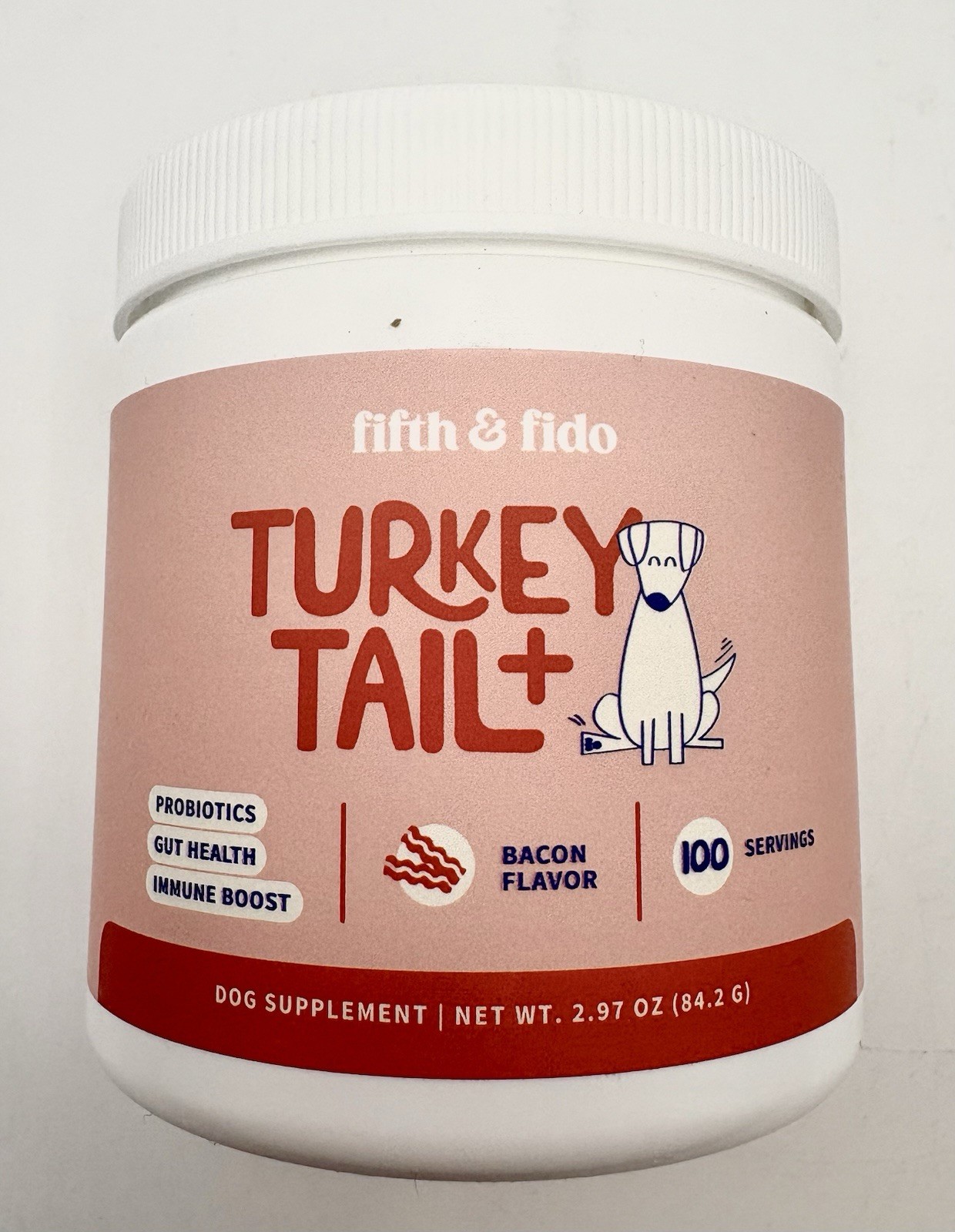 Fifth & Fido Turkey Tail+ Dog Mushroom Powder Gut Immune Allergy Lumps 100 Serv