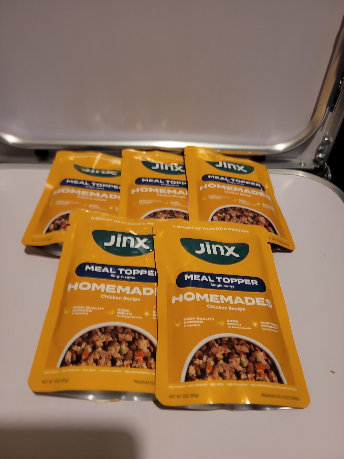 5ct Jinx Meal Topper Single Serve Chicken Recipe 3oz Bb02/2027