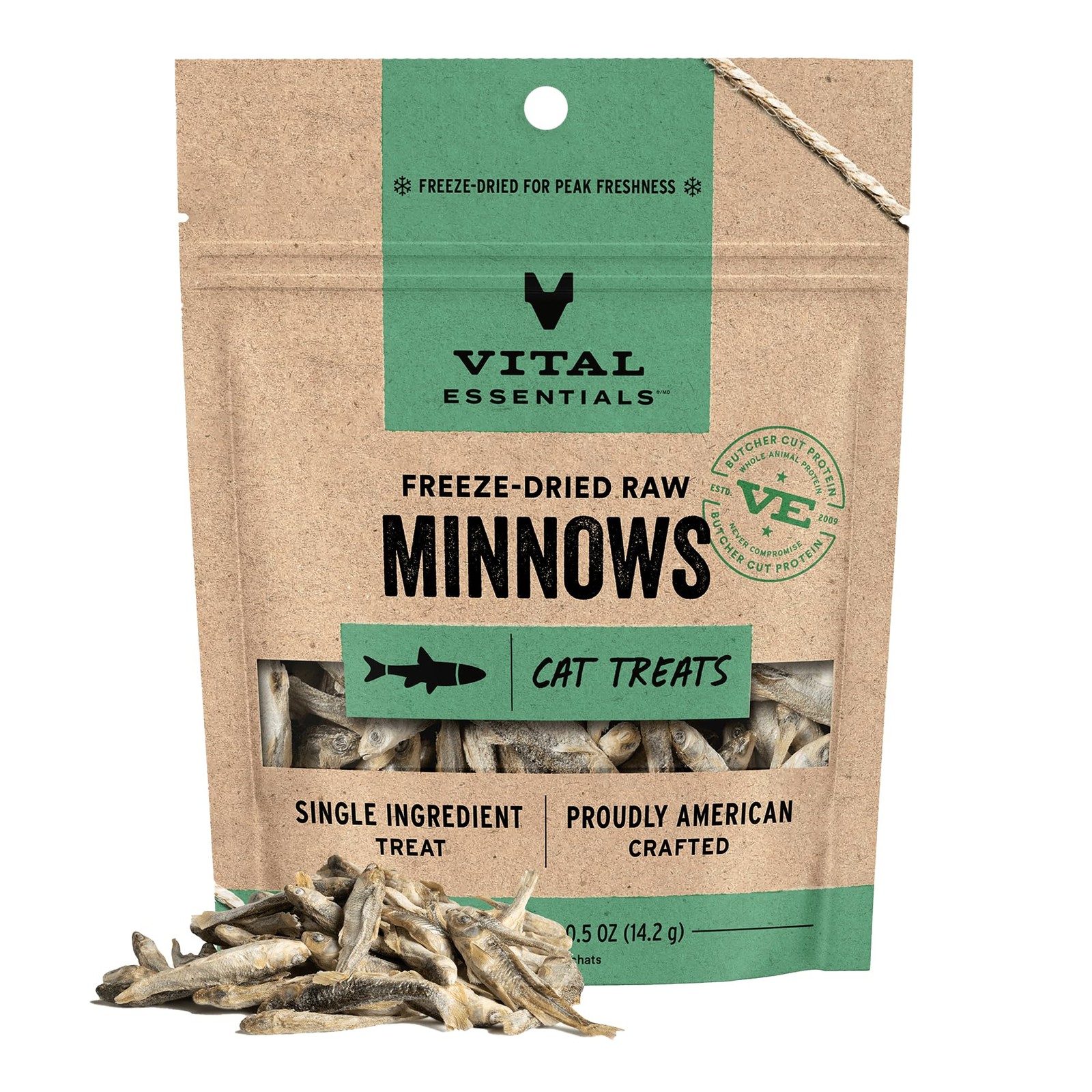 Vital Essentials Freeze Dried Minnows 0.5 Ounce (Pack of 1), New Packaging