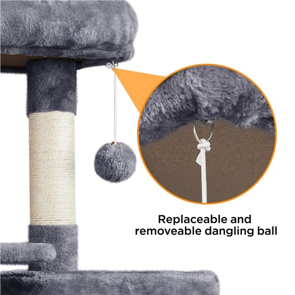 Cat Tree Tower for Indoor Cats, Stable Cat Tower Cat Condo Pet Play House, 63in