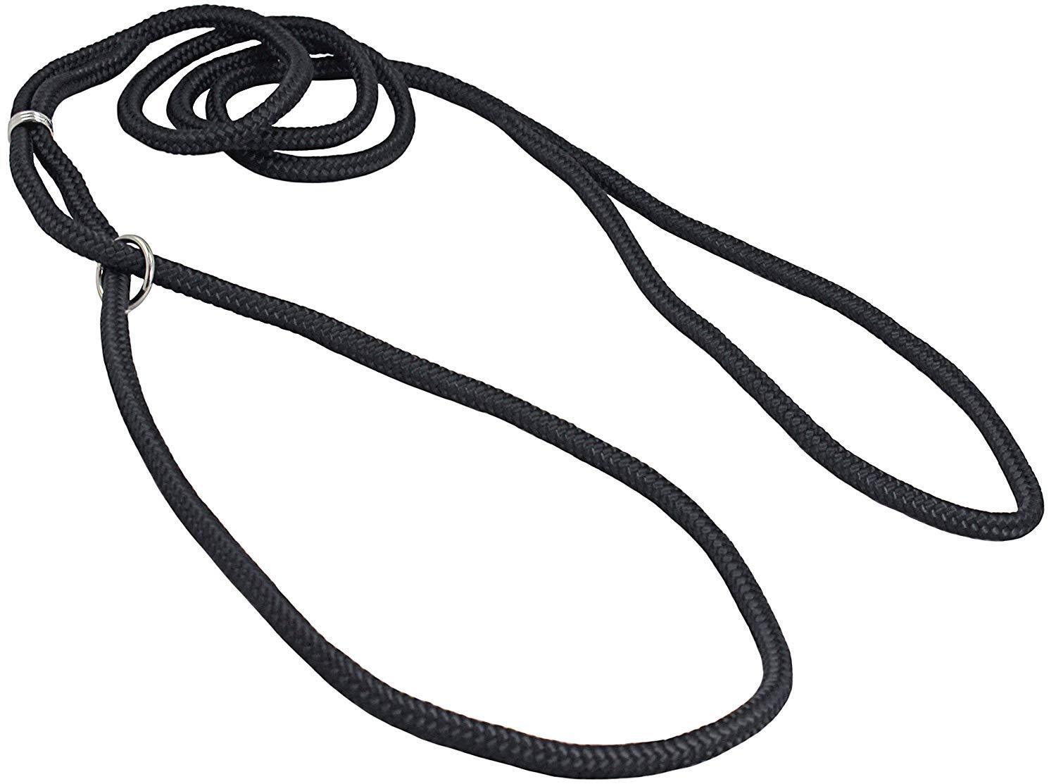 Dog Show Lead Braided Tubular Nylon 52″ Long Black