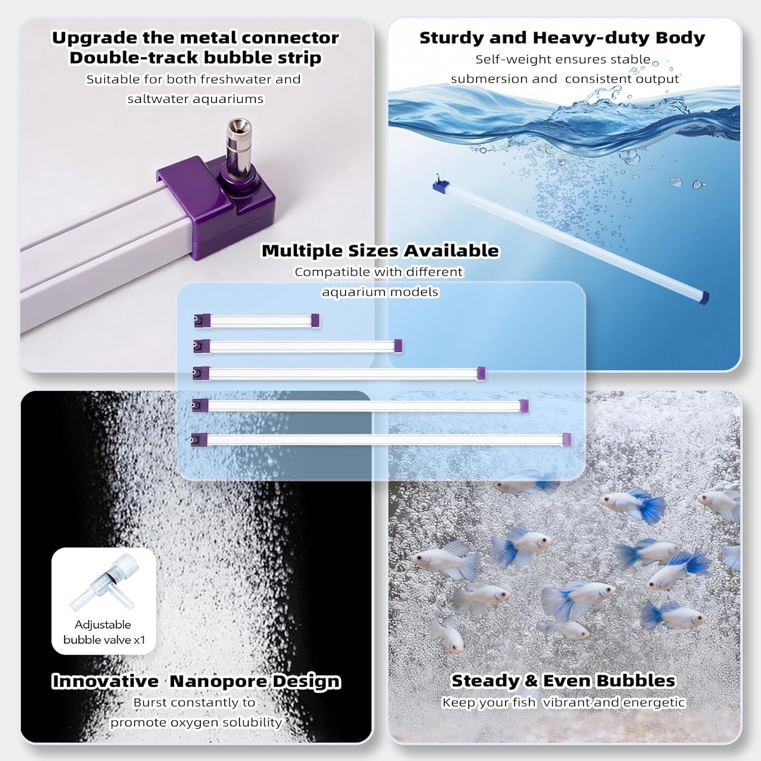 Aquarium Bubble Strip Bar Ultra Quiet High Dissolved Oxygen Diffuser Air Stones