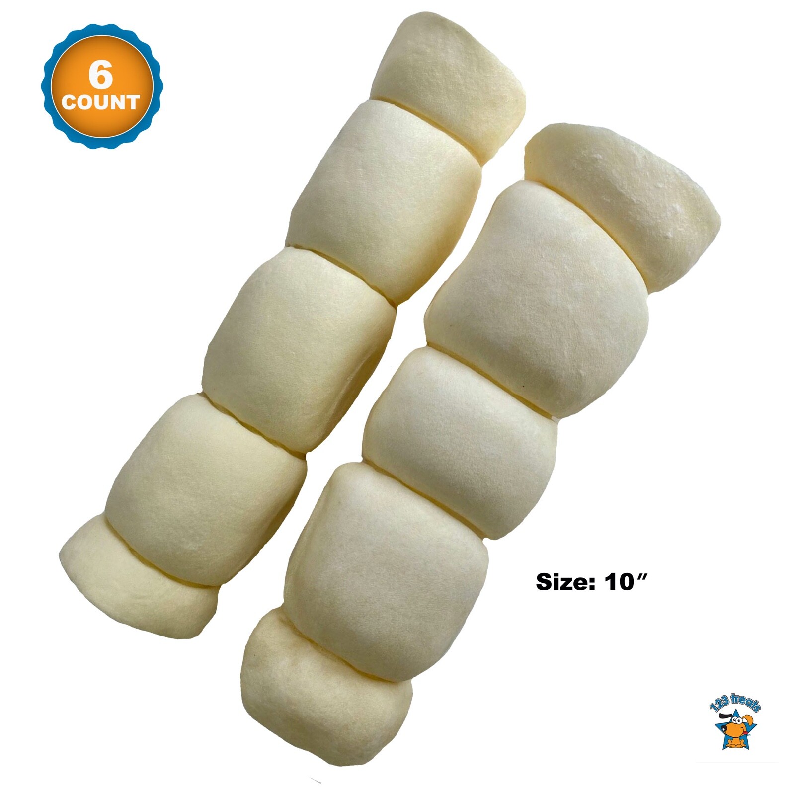 Beef Cheek Roll Chew for dogs 10 -12 inches All Natural Dog Rolls (6 Count)