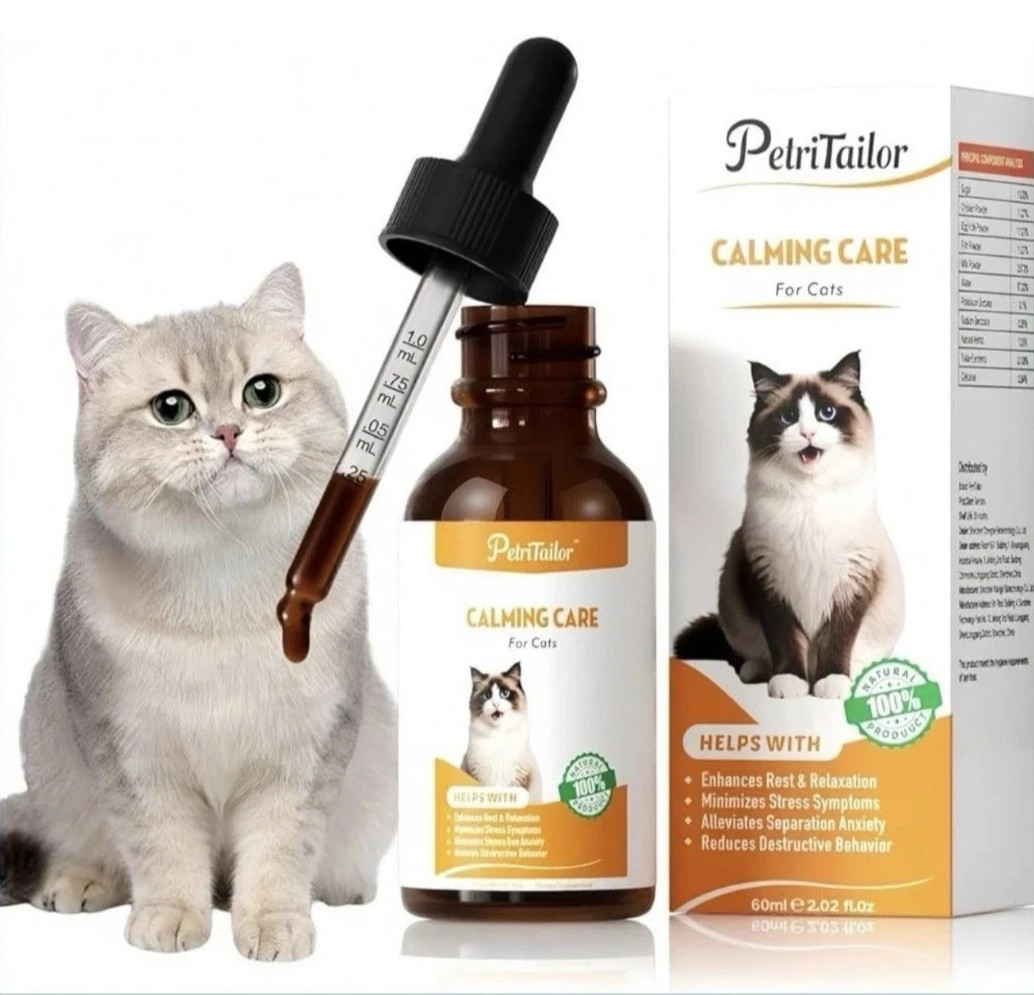 Calming Care Liquid Drops for Cats Stress and Anxiety Relief Supplement 60ml