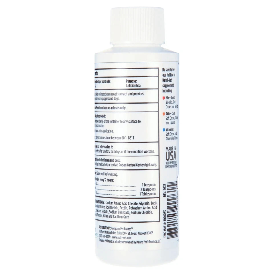 Anti-Diarrhea Digestive Remedy for Dogs Mint Flavor 4 fl oz Exp: 02/2027