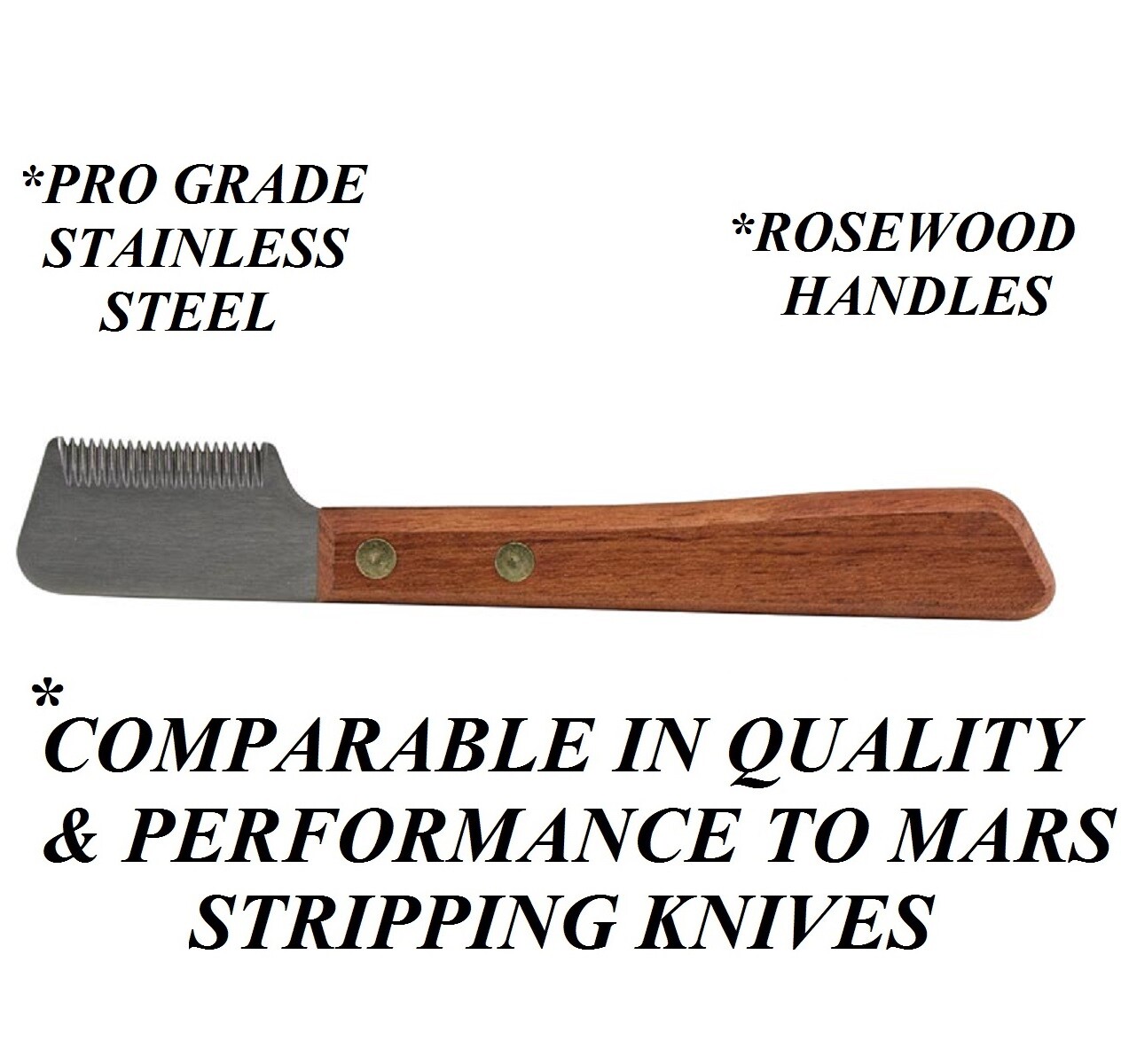 Left Hand DOG STRIPPING KNIFE Coat Stripper Carding 330 FINE *Compare to Mars