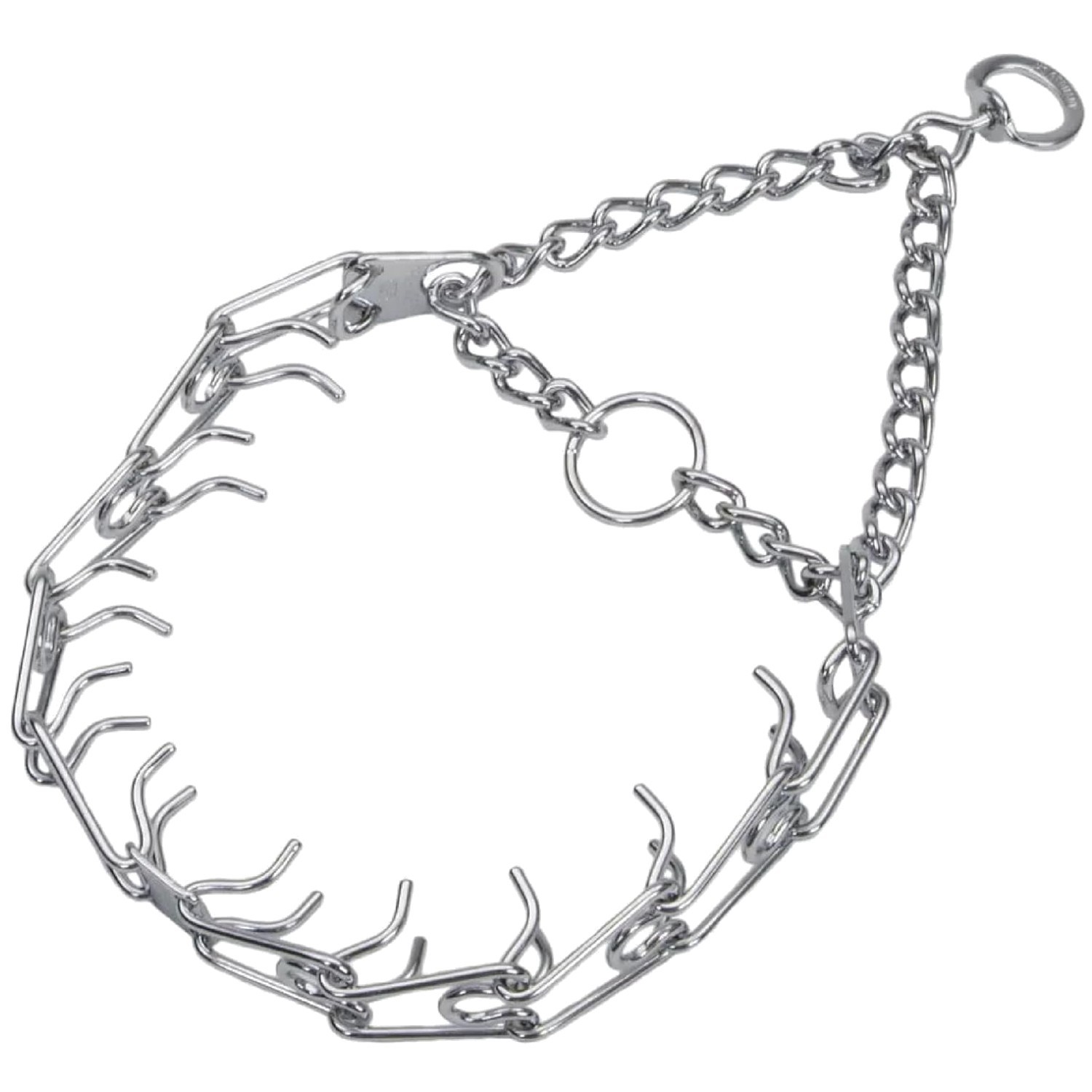 Sturdy Steel Chrome Prong Collar, 3.0mm x 22″ Chain Length
