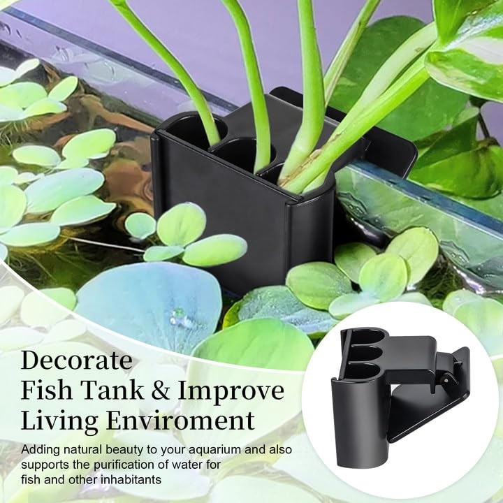 2 Pack Hanging Aquarium Plant Holder – 3 Holes Aquatic Plant Cups, Fish Tank …