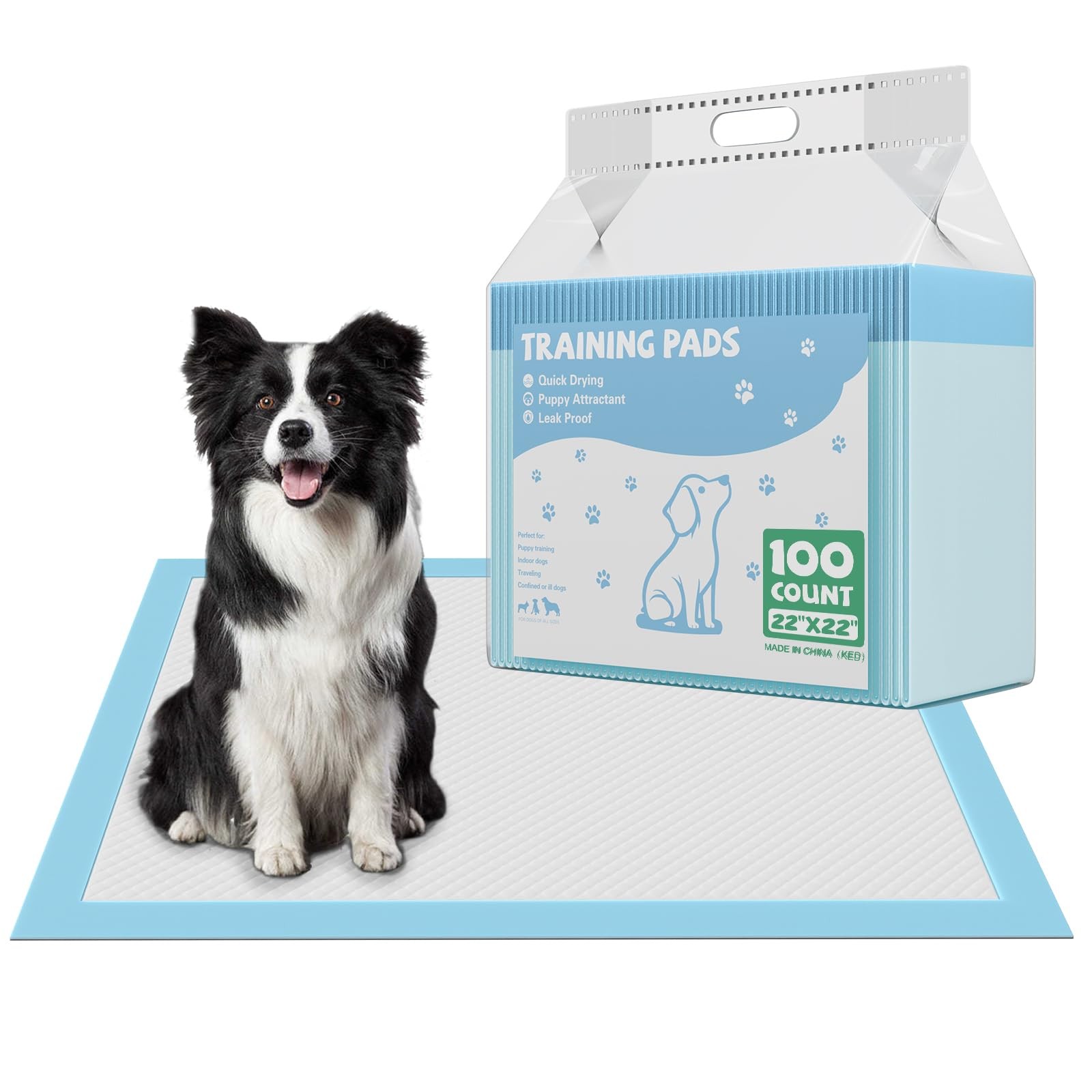 100 Count Puppy Pads for Dogs, 22″ x 22″ Potty Puppy Training Pad, Dog Cat Pe…