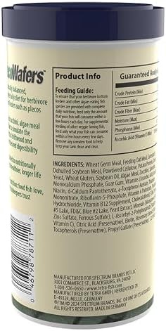 Tetra PlecoWafers for Algae-Eating Fish, 6.5 Ounces, Complete Daily Diet for Her