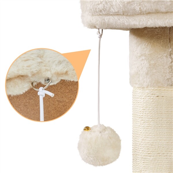 Cute Cat Tree Cat Tower w/ Platform, Cat Condo Cat Play House for Indoor Cats