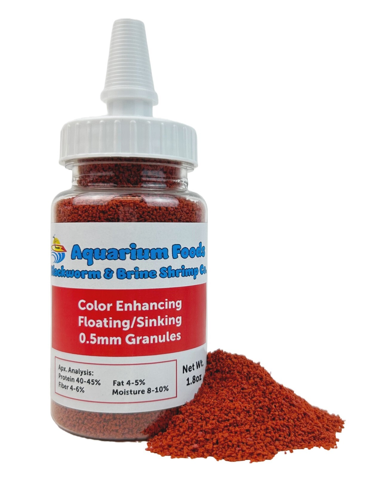 Community Granules 0.5mm Floating/Sinking Color Enhancing Granules. Bottle