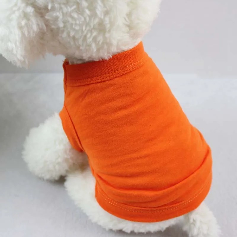 Cotton Dog T-Shirt Blank Pet Clothes Soft Puppy Vest for Small Medium Large Dogs