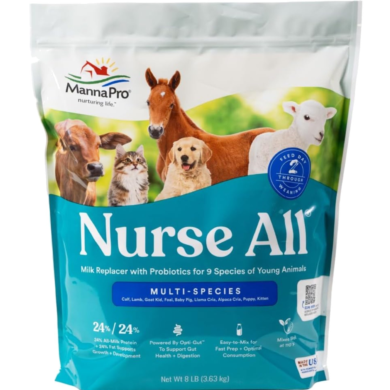 8 lb Multi-Species Milk Replacer with Probiotics for Optimal Digestion