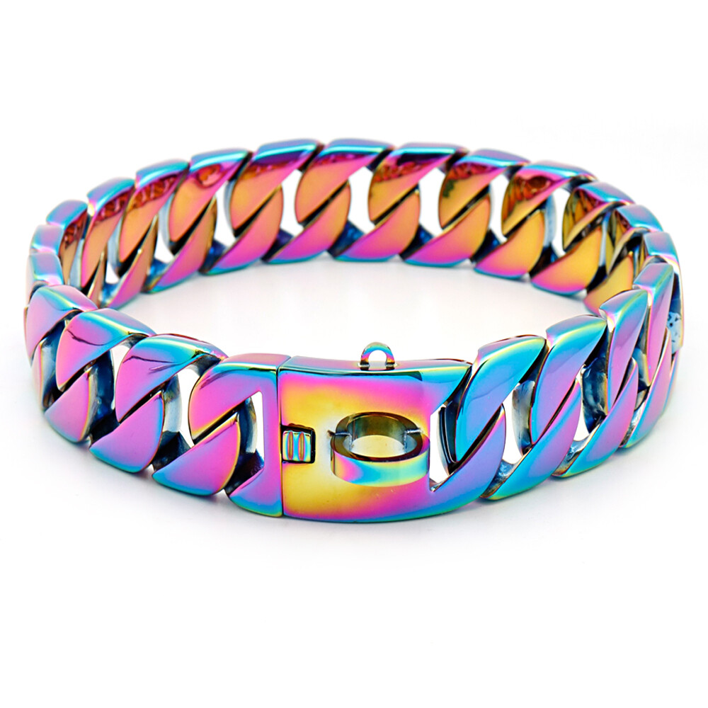 Duty Stainless Steel Cuban Link Big Dog Chain Collar with Buckle Strong Heavy
