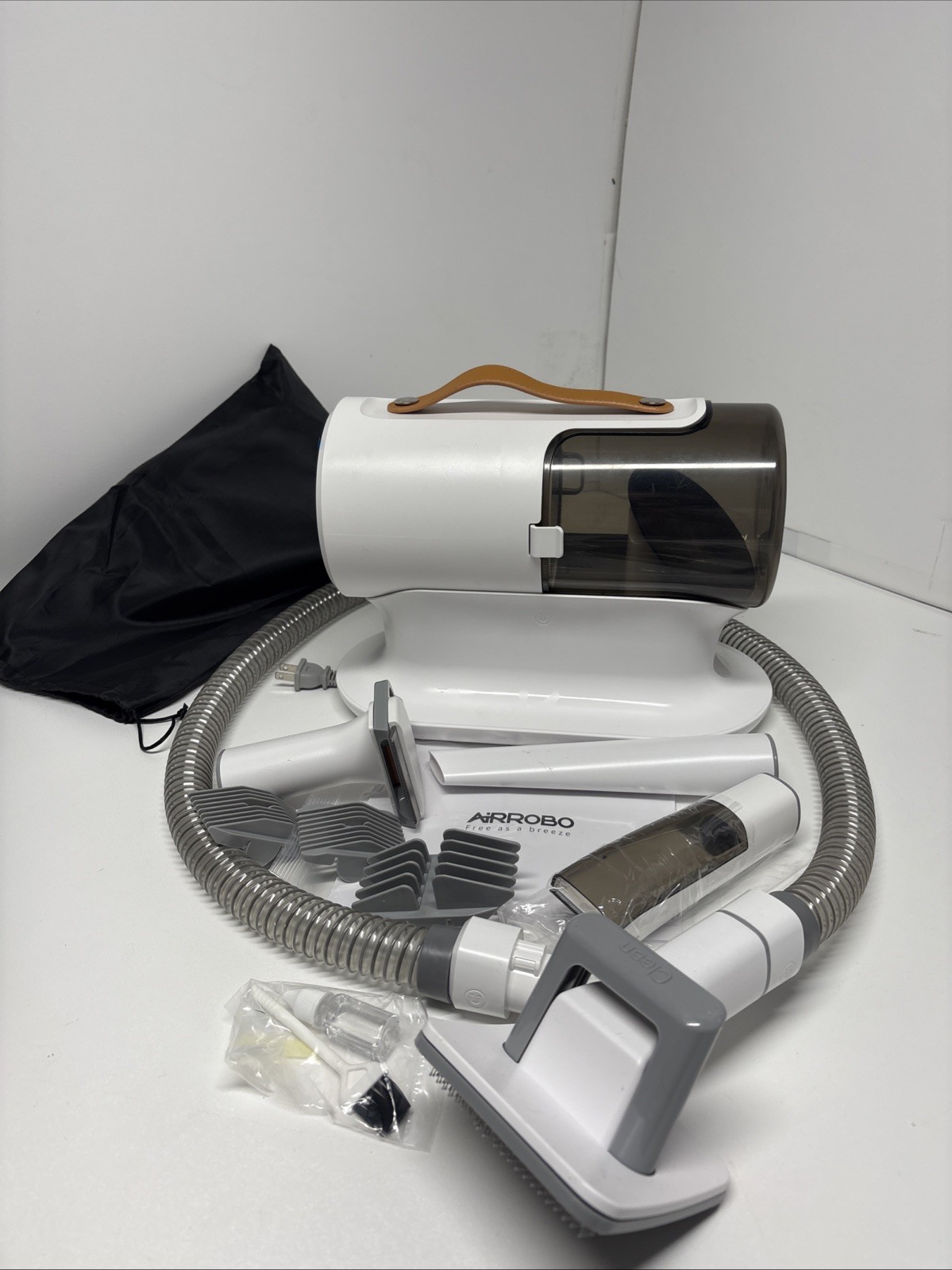 AIRROBO PG100 Pet Grooming Vacuum with 5 Grooming Tools, 12000Pa Suction Power