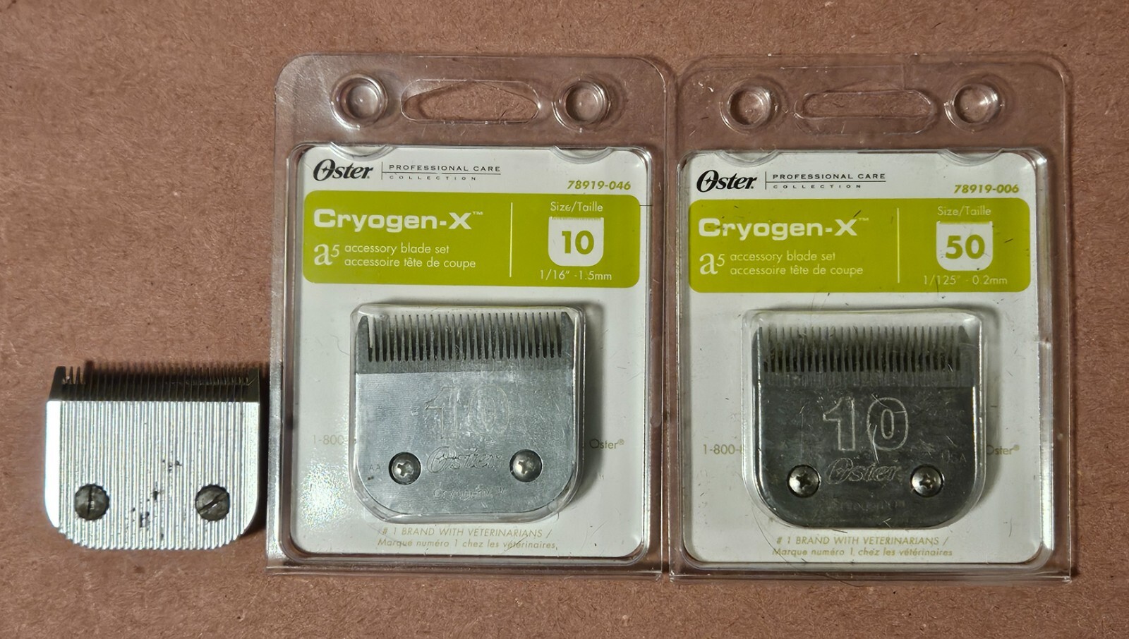 Lot of Clipper Blades – 1 Unknown + 2 OSTER Cryogen-X No. 10 -USED