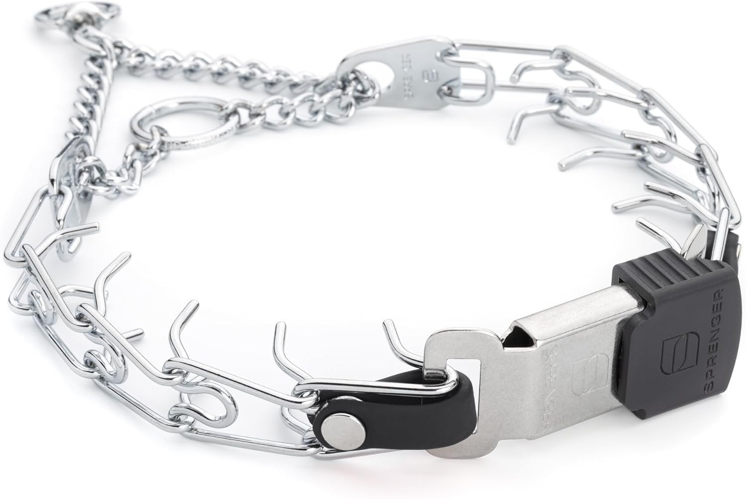Used-Herm Sprenger Chrome Plated Steel Dog Collar w/Buckle & Biothane Insert