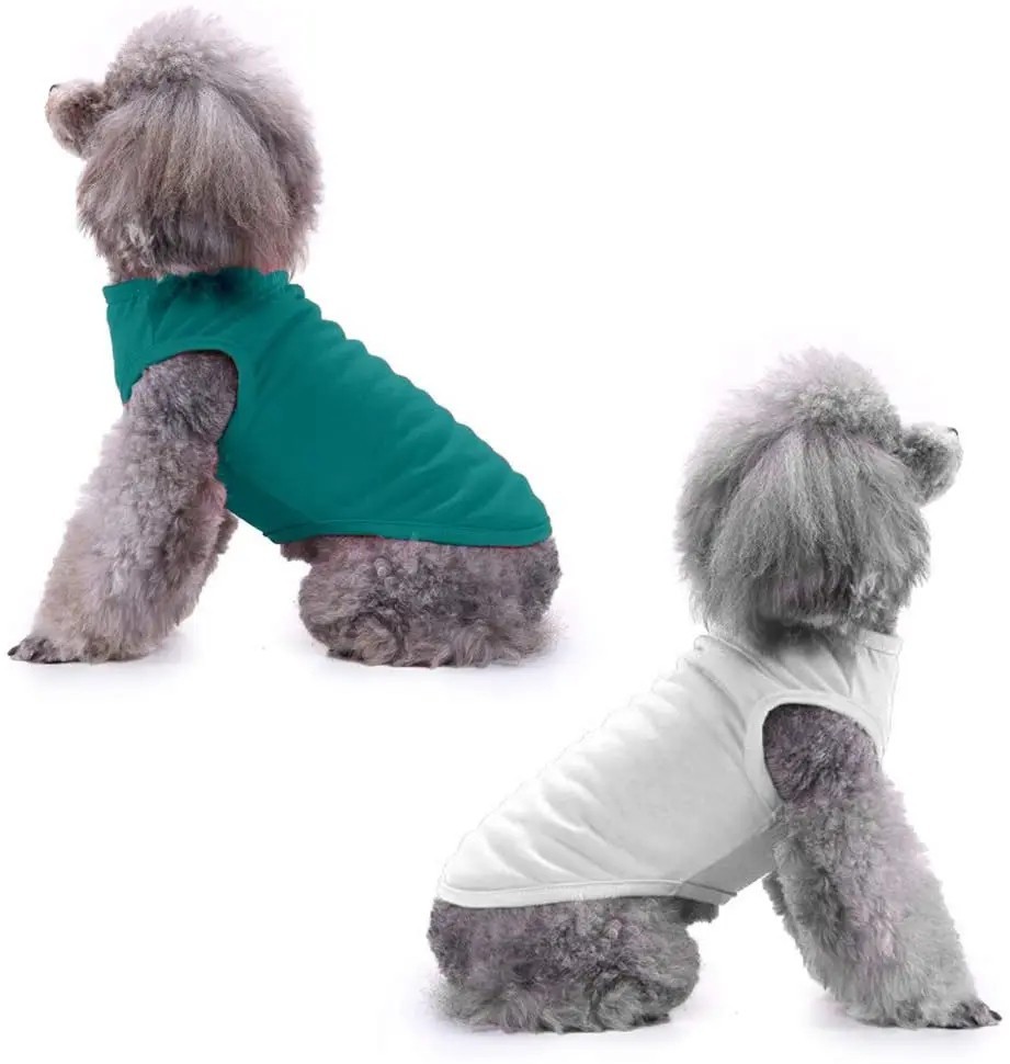 Cotton Dog T-Shirt Blank Pet Clothes Soft Puppy Vest for Small Medium Large Dogs