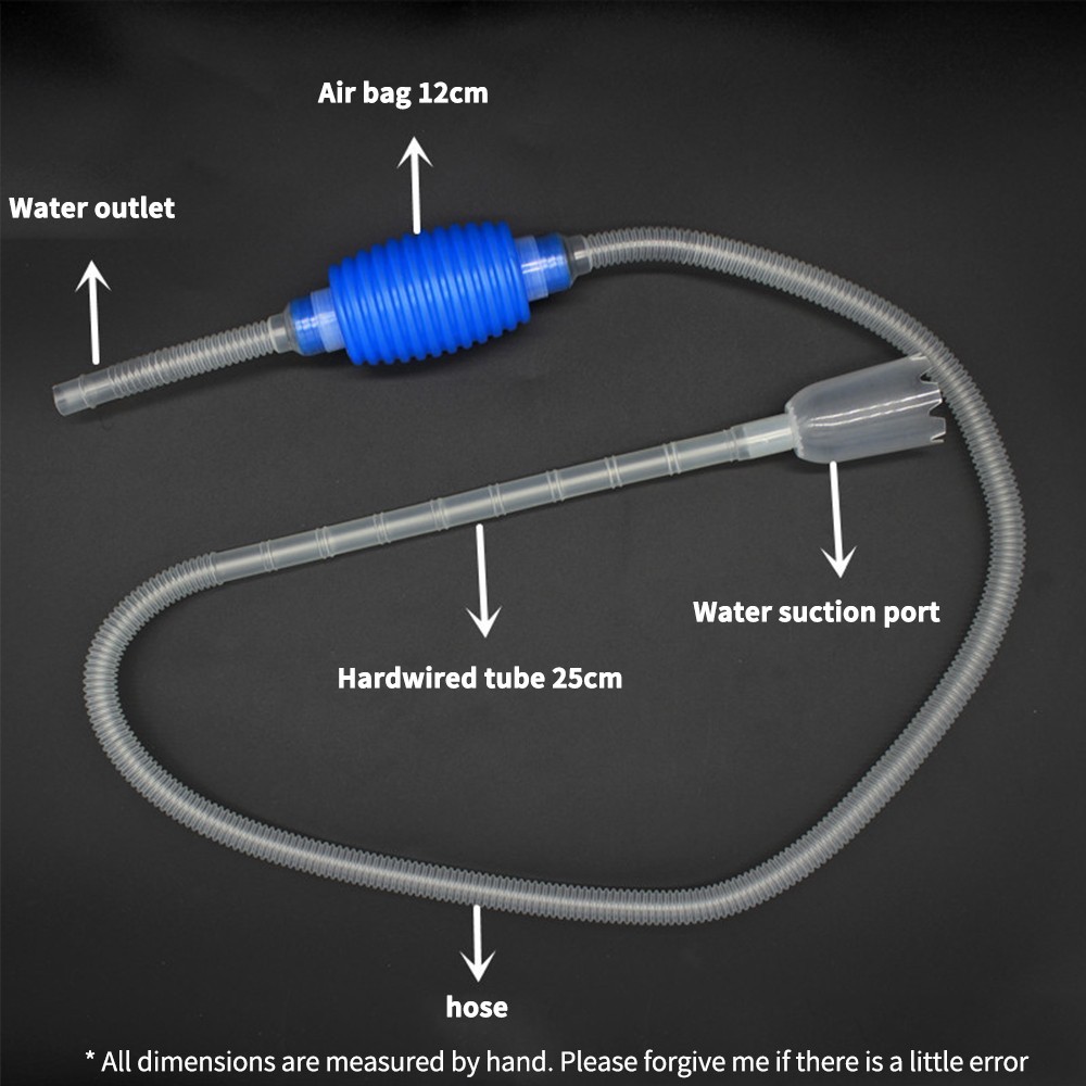 Aquarium Tank Vacuum Siphon Gravel Cleaner Pump Water Change Safe for Fish