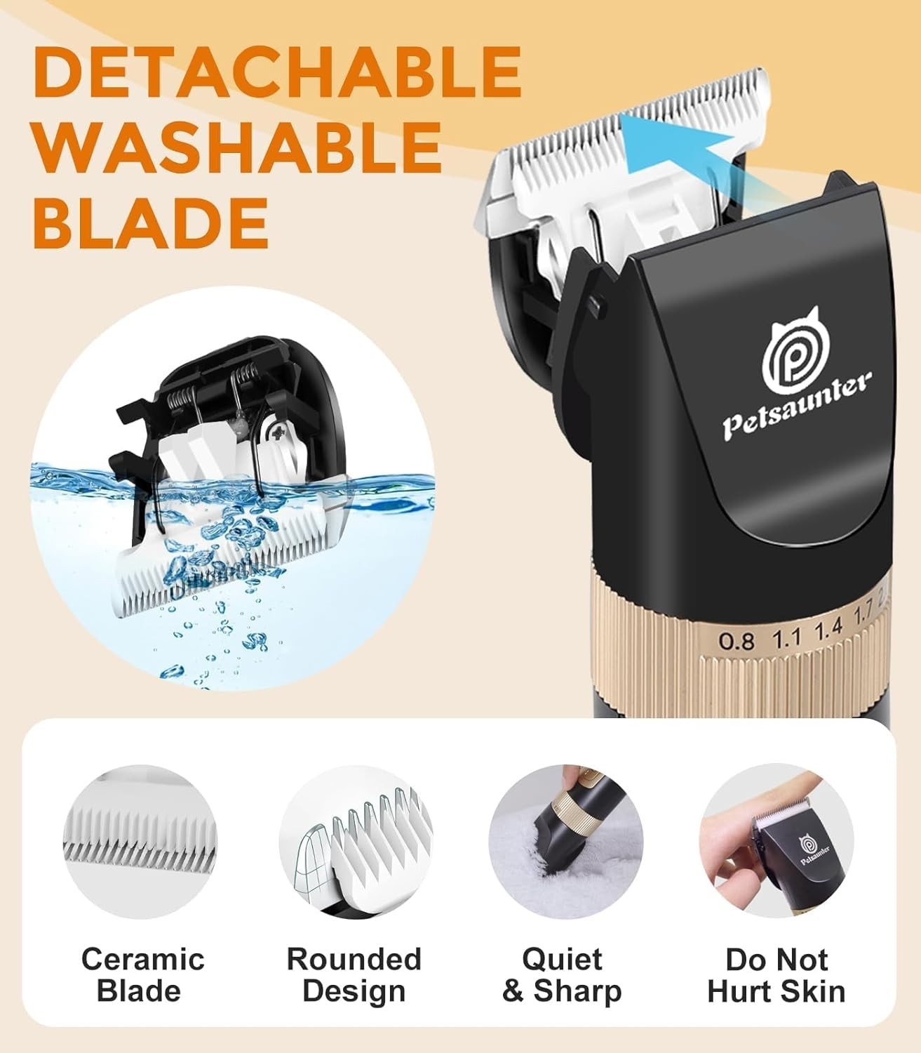 Dog Clippers for Grooming, 4-Speed & LCD, Low Noise Electric Trimmer for Groomin